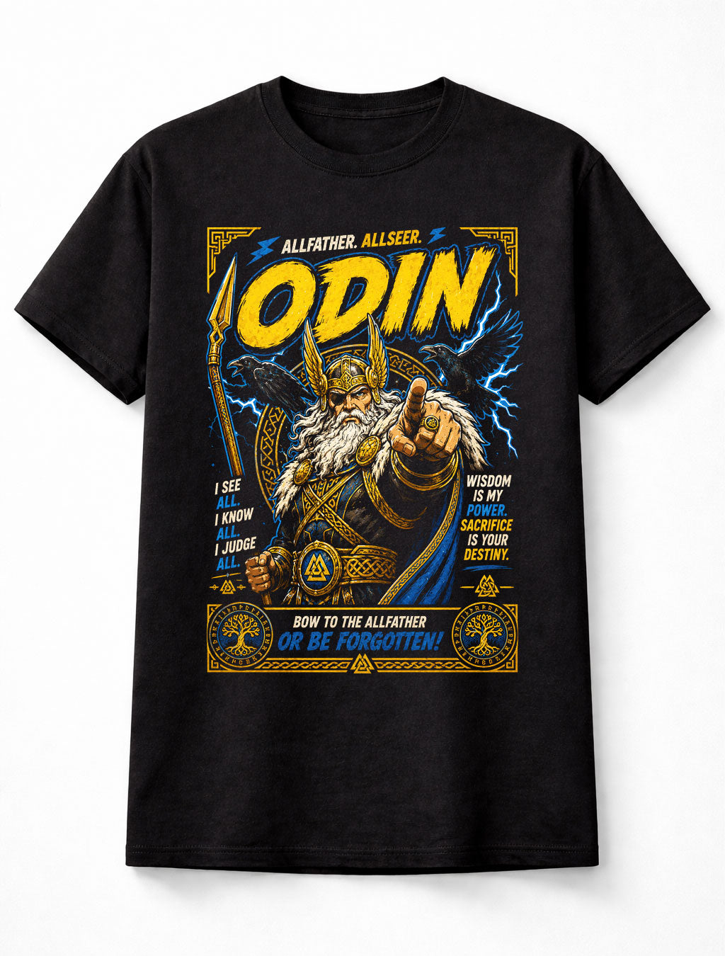 Odin Allfather Norse God Viking Mythology Raven Unisex T-Shirt