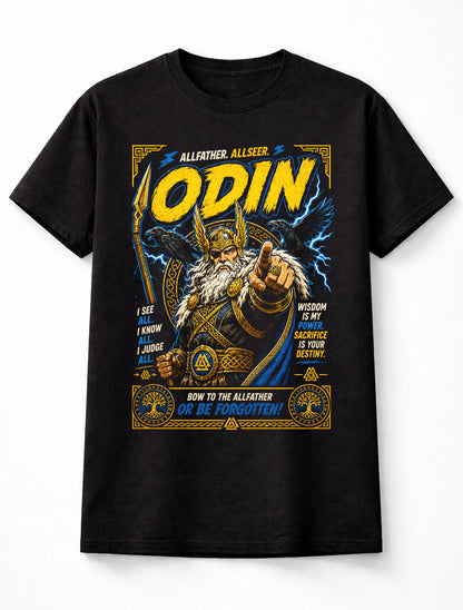Odin Allfather Norse God Viking Mythology Raven Unisex T-Shirt