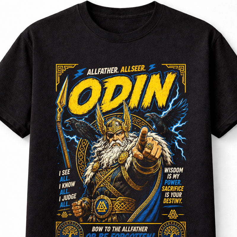 Odin Allfather Norse God Viking Mythology Raven Unisex T-Shirt
