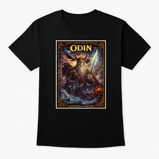 Legendary Odin Norse Warrior Graphic T-Shirt Unisex Gothic Viking Myth Tee