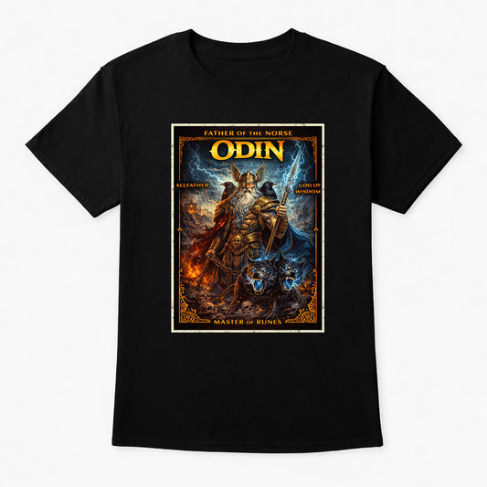 Odin Allfather of Asgard Viking T-Shirt Unisex Gothic Norse Myth Graphic Tee