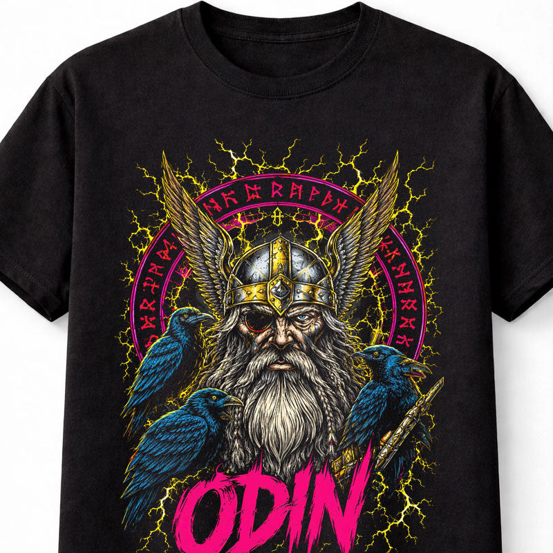 Odin Allfather Viking God Ravens Norse Mythology Unisex T-Shirt