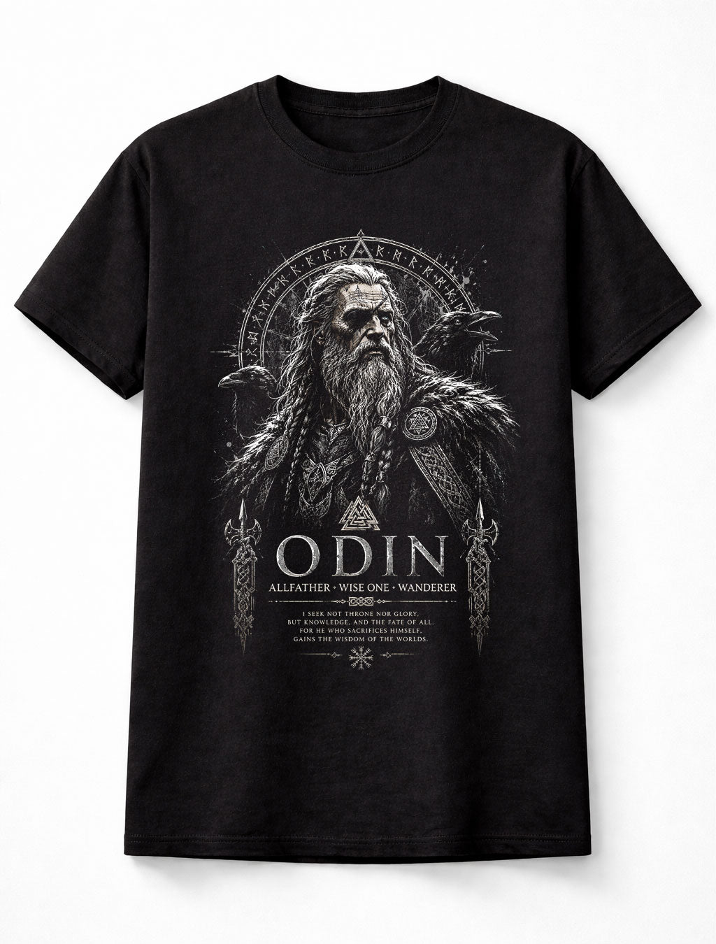 Odin Allfather Viking Raven Norse Mythology Valhalla Unisex T-Shirt