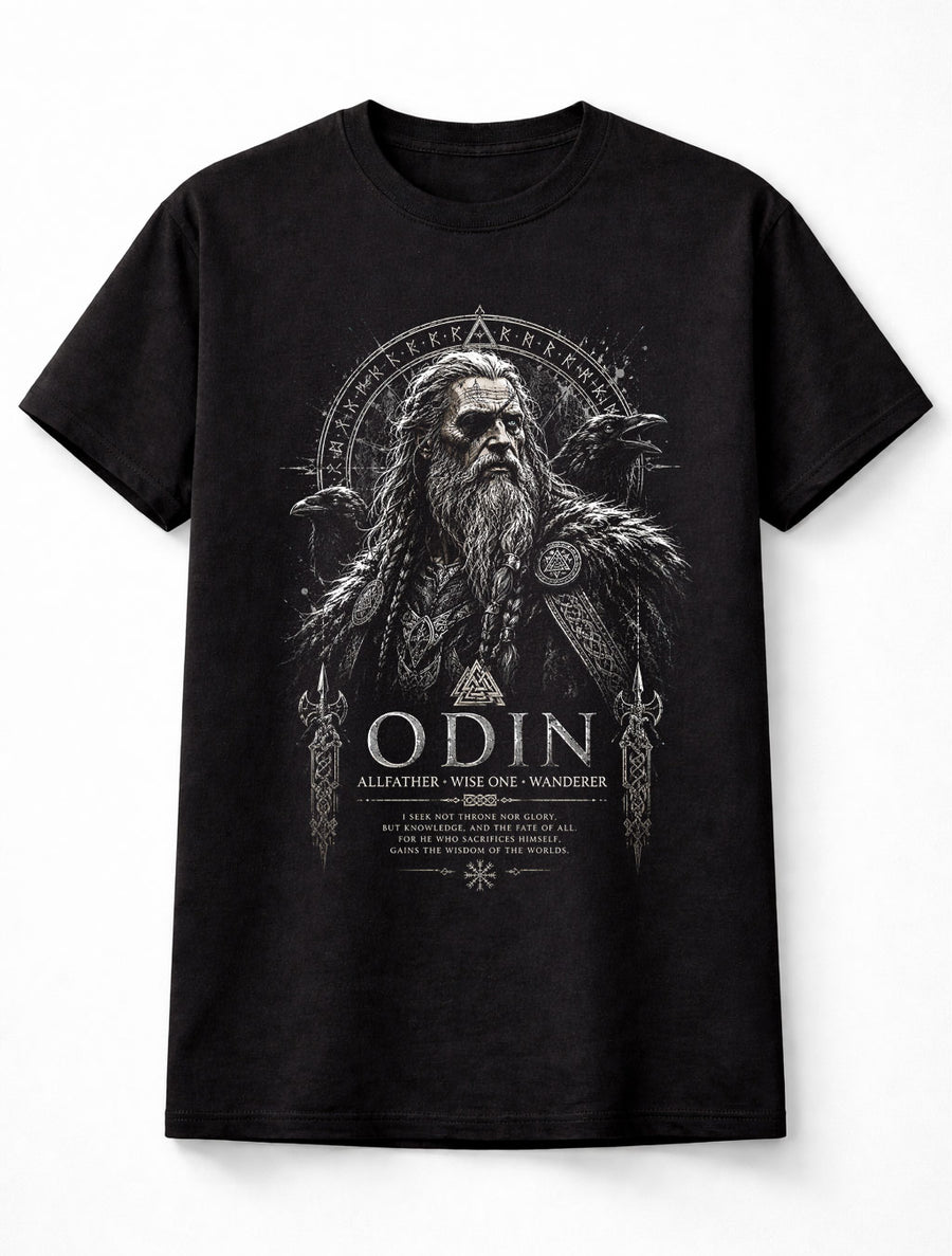 Odin Allfather Viking Raven Norse Mythology Valhalla Unisex T-Shirt
