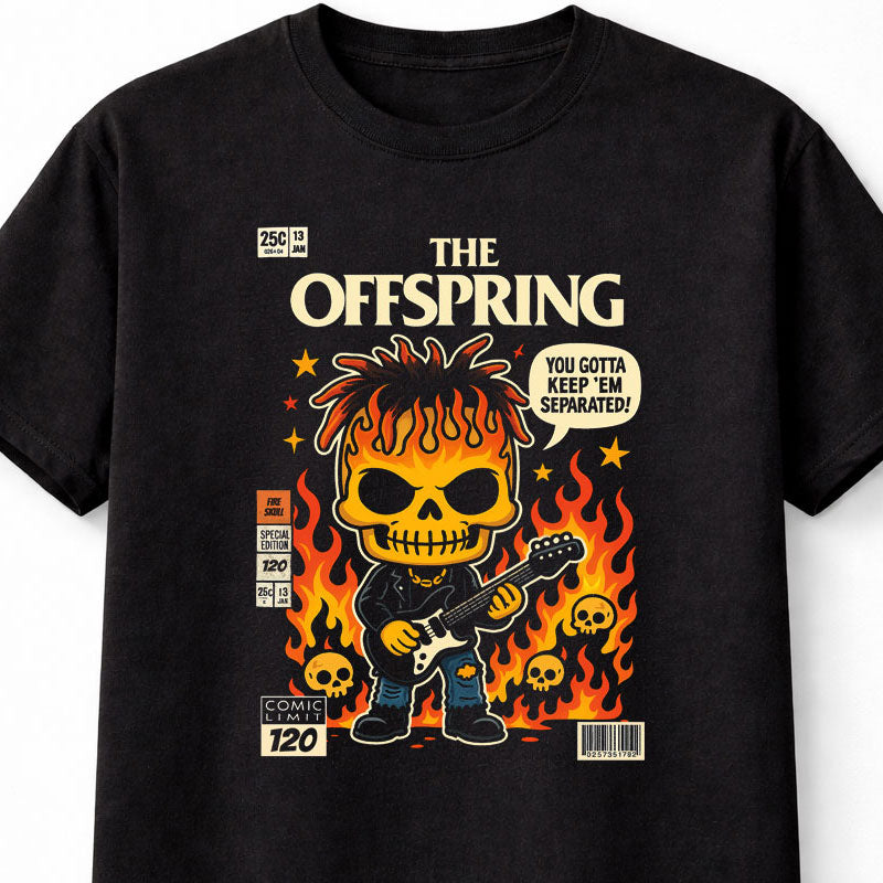 The Offspring Keep ’Em Separated Flaming Skull Punk Rock Adults & Kids Unisex T-Shirt