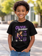 Olivia Rodrigo Drivers License Graphic T-Shirt Pop Music Singer Fan Tee Sour Album Lyrics Shirt Adult & Kids Unisex T-Shirt
