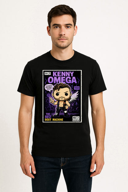 Kenny Omega “Best Bout Machine” Pop Comic Wrestling T-Shirt — Trigger Edition