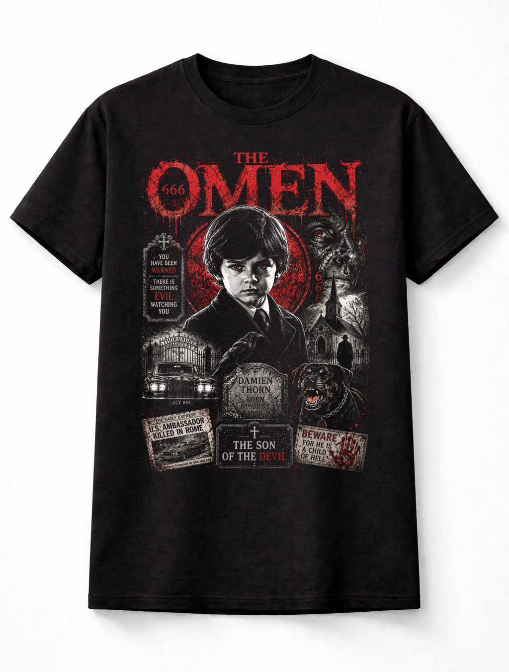 The Omen Damien Thorn Classic Horror Movie Unisex T-Shirt