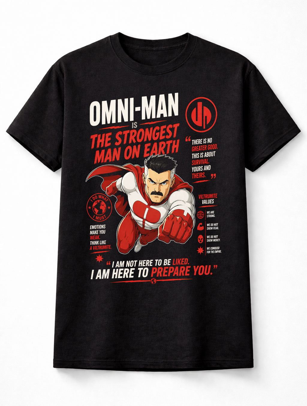 Omni Man T-Shirt Invincible Superhero Villain Graphic Tee Viltrumite Comic Character Shirt Amazon Series Powerful Hero Design Actio Adults & Kids Unisex T-Shirt
