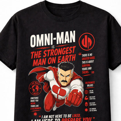 Omni Man T-Shirt Invincible Superhero Villain Graphic Tee Viltrumite Comic Character Shirt Amazon Series Powerful Hero Design Actio Adults & Kids Unisex T-Shirt