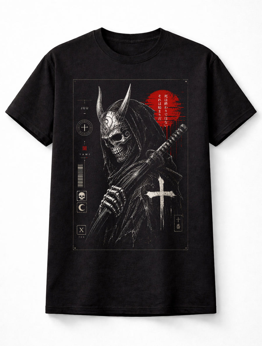Oni Samurai Skull Demon Japanese Gothic Horror Unisex T-Shirt
