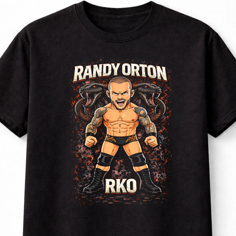Randy Orton RKO Wrestling Viper Snake Graphic Intense Champion Fan Art Tee Adults & Kids Unisex T-Shirt