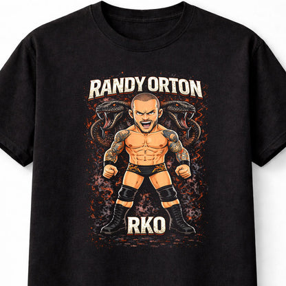 Randy Orton RKO Wrestling Viper Snake Graphic Intense Champion Fan Art Tee Adults & Kids Unisex T-Shirt
