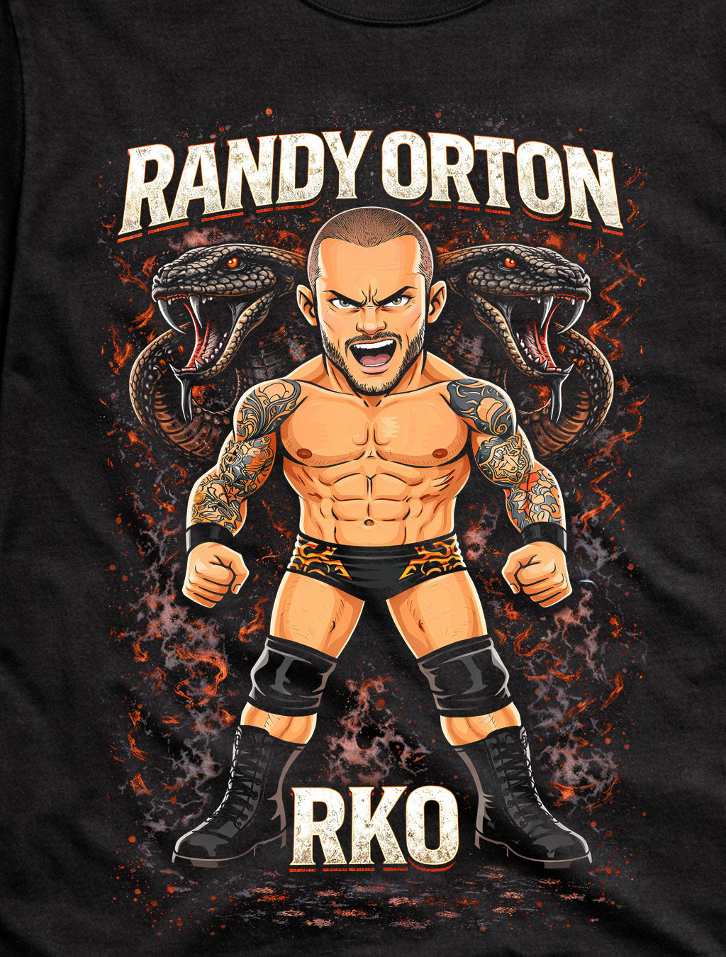 Randy Orton RKO Wrestling Viper Snake Graphic Intense Champion Fan Art Tee Adults & Kids Unisex T-Shirt