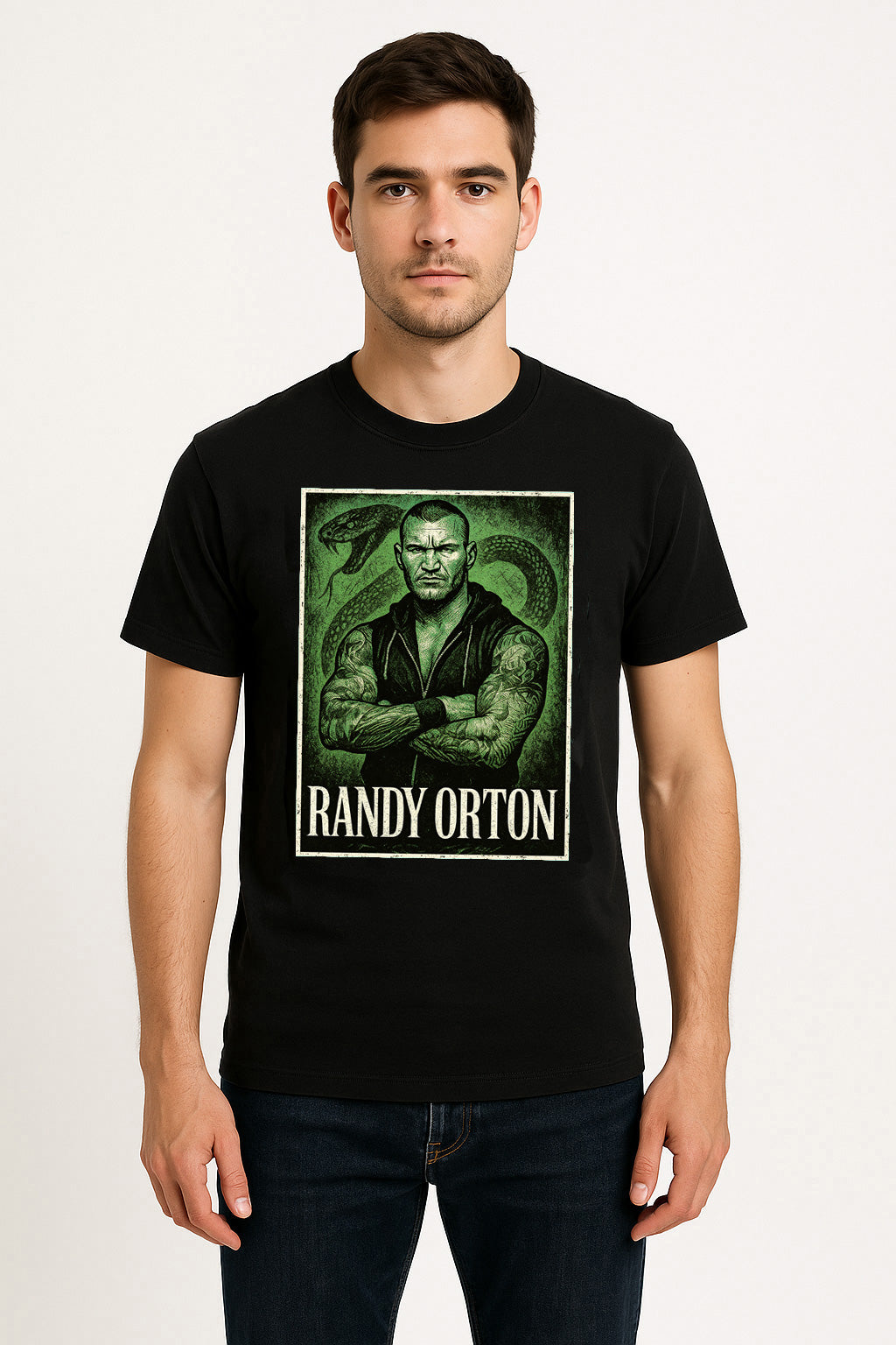 Randy Orton T-Shirt Apex Predator Wrestling WWE RKO Vintage Unisex Black Graphic Tee