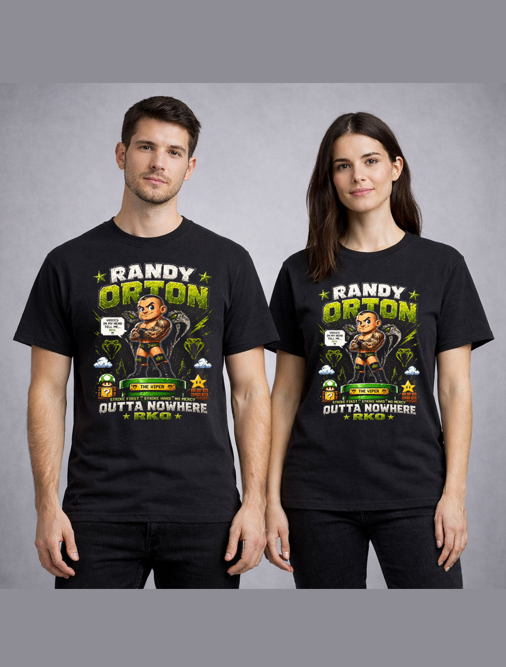 Randy Orton Viper Wrestling T-Shirt – RKO Outta Nowhere Pixel Fan Tee Adults & Kids Unisex T-Shirt