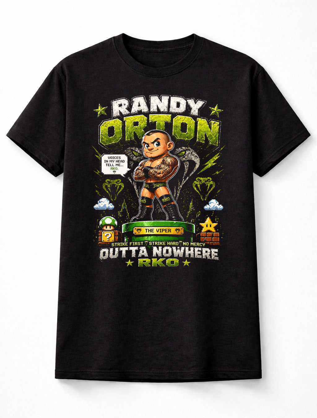 Randy Orton Viper Wrestling T-Shirt – RKO Outta Nowhere Pixel Fan Tee Adults & Kids Unisex T-Shirt