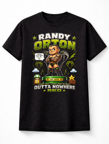 Randy Orton Viper Wrestling T-Shirt – RKO Outta Nowhere Pixel Fan Tee Adults & Kids Unisex T-Shirt