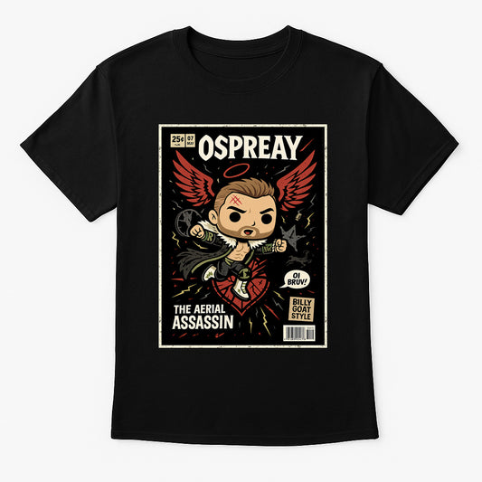 Will Ospreay “Aerial Assassin” Pop Comic Wrestling T-Shirt — Billy Goat Style