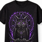 Owl Witchcraft Occult Moon Gothic Raven Black Unisex T-Shirt