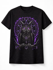 Owl Witchcraft Occult Moon Gothic Raven Black Unisex T-Shirt