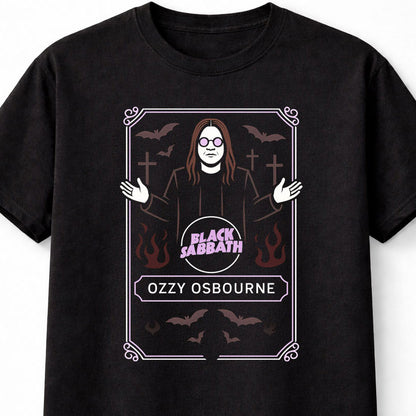Black Sabbath Ozzy Osbourne Gothic Flames Bats Heavy Metal Adults & Kids Unisex T-Shirt