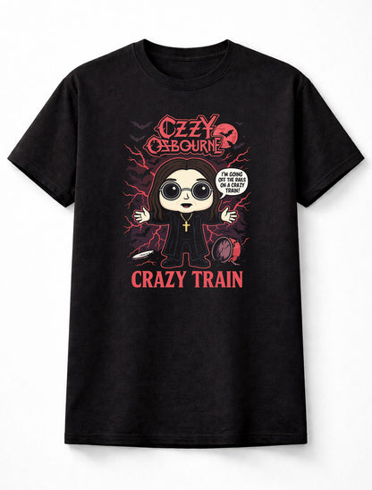 Ozzy Osbourne Crazy Train Lightning Bats Heavy Metal Adults & Kids Unisex T-Shirt