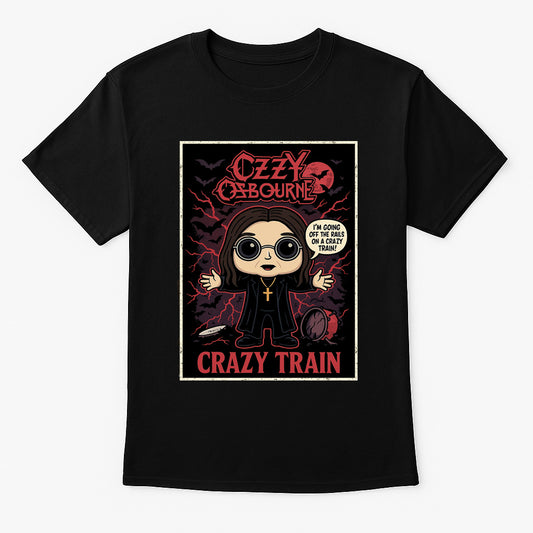 Ozzy Osbourne “Crazy Train” Unisex T-Shirt – Classic Heavy Metal Comic Edition Graphic Tee