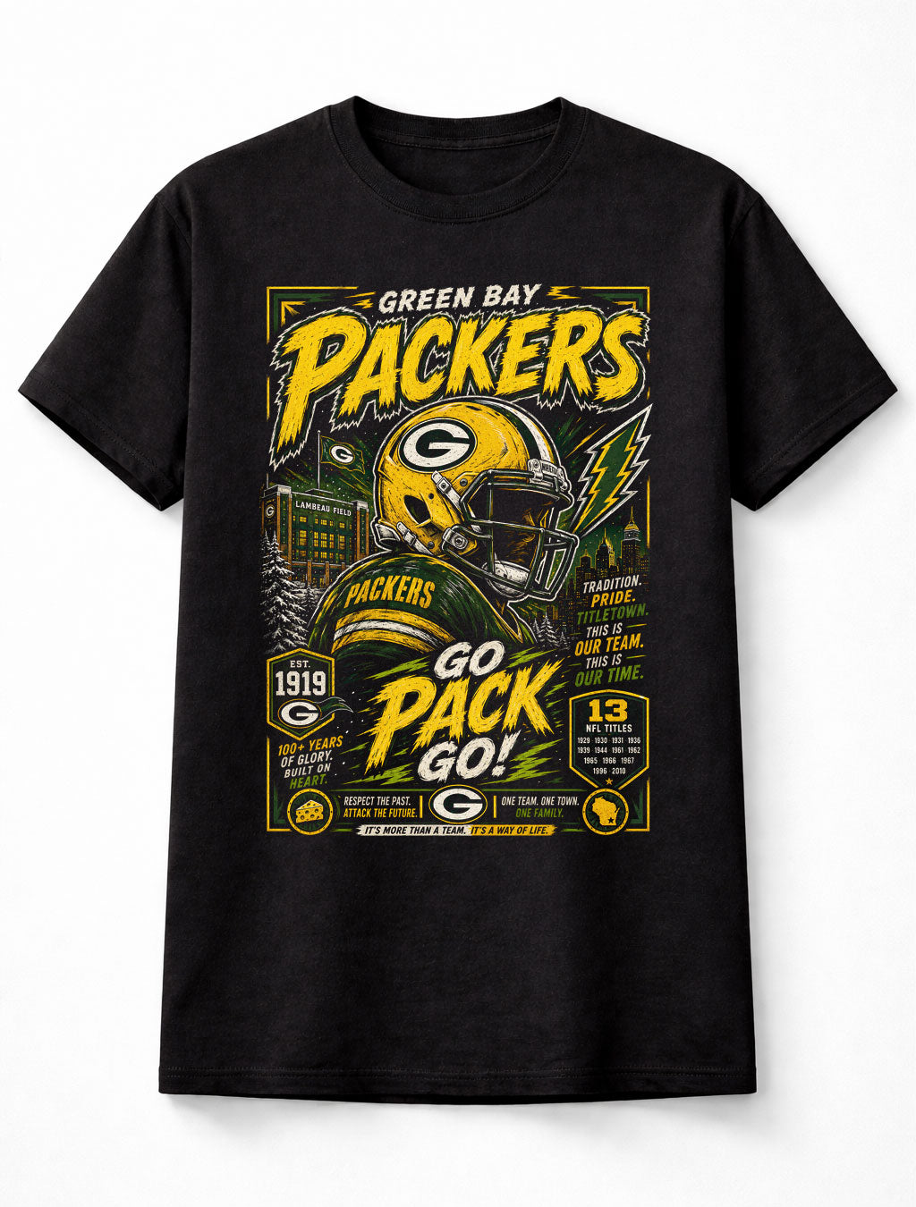 Green Bay Packers NFL Football Fan Gift Go Pack Go Unisex T-Shirt