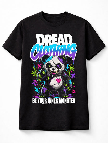 Evil Panda Monster Horror Gothic Neon Graphic Unisex T-Shirt