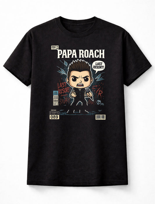 Papa Roach T-Shirt Last Resort Rock Band Unisex Black Graphic Tee
