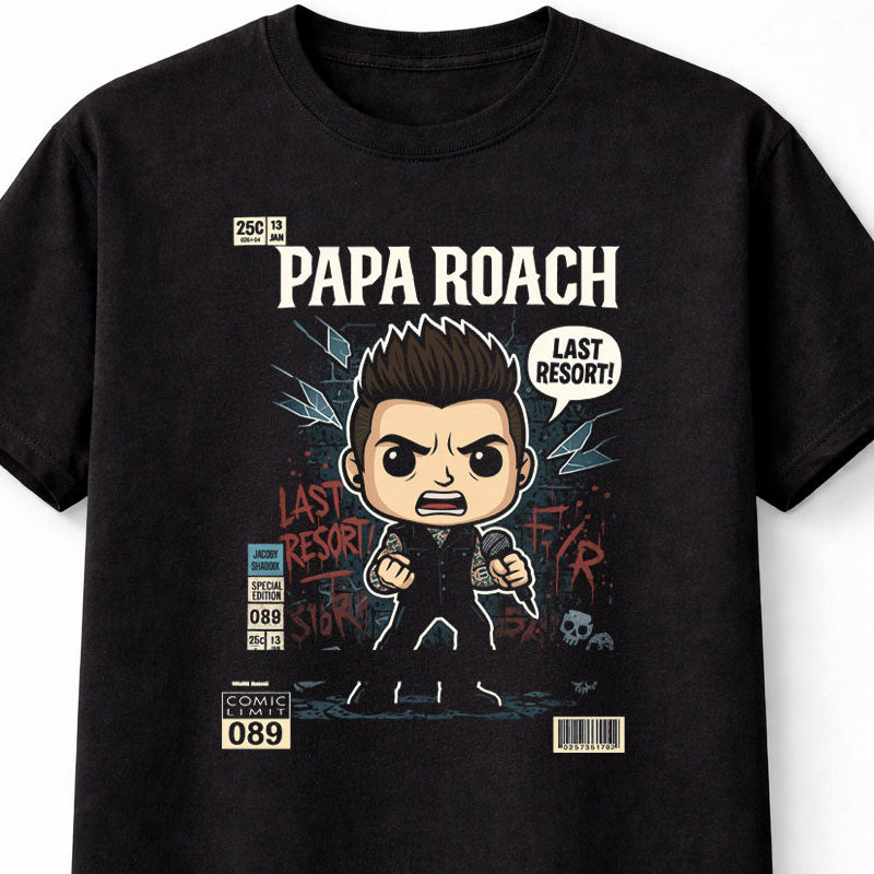 Papa Roach T-Shirt Last Resort Rock Band Unisex Black Graphic Tee