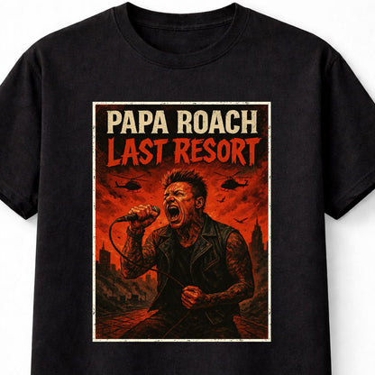Papa Roach T-Shirt Last Resort Rock Band Unisex Black Graphic Tee