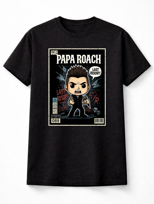 Papa Roach T-Shirt Last Resort Rock Band Unisex Black Graphic Tee