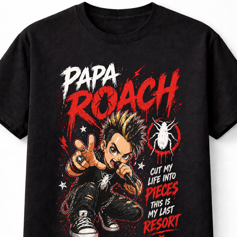 Papa Roach Last Resort Cut My Life Into Pieces Graphic T-Shirt Nu Metal Band Fan Tee Rock Music Lyrics Shirt Adult & Kids Unisex T-Shirt