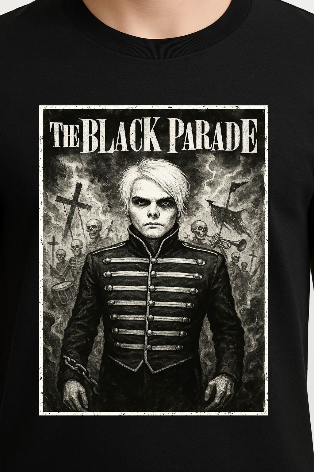 My Chemical Romance T-Shirt The Black Parade Emo Unisex Black Graphic Tee