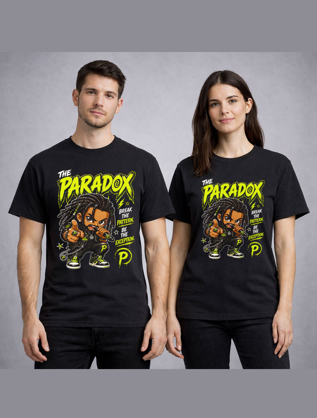 The Paradox Break The Pattern Be The Exception Graphic T-Shirt Motivational Quote Streetwear Fan Tee Adult & Kids Unisex T-Shirt