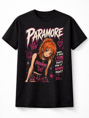 Paramore Graphic T-Shirt Pop Punk Rock Band Tee Hayley Williams Style Pink Black Emo Adults & Kids Unisex T-Shirt