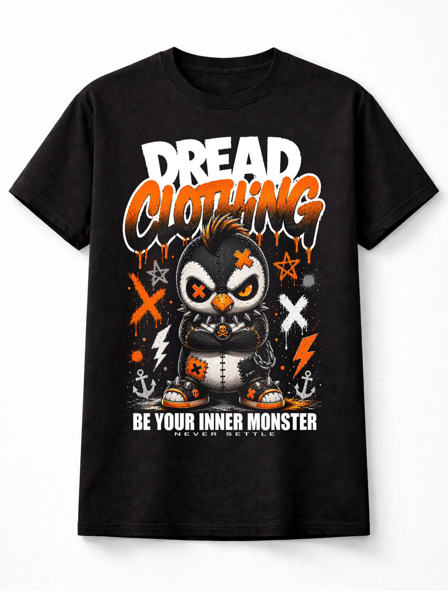 Punk Penguin Horror Gothic Cartoon Monster Graphic Unisex T-Shirt