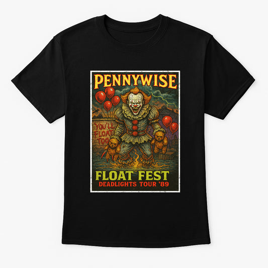 Pennywise “We All Float” IT T-Shirt – Classic Horror Clown Graphic Tee