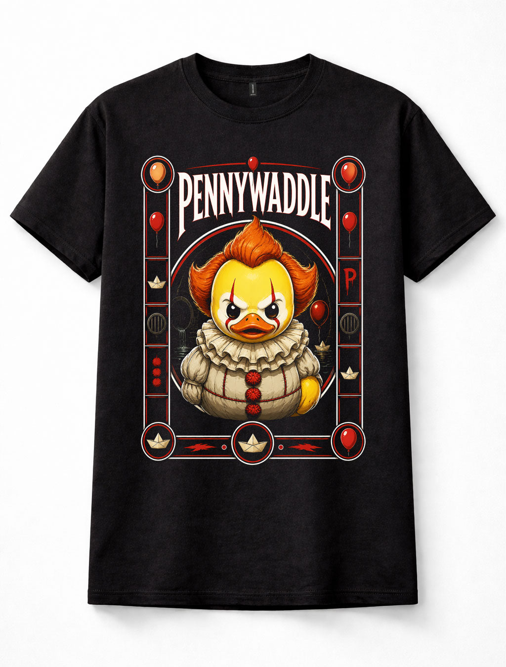Pennywaddle IT Pennywise Clown Duck Horror Movie Balloon Unisex T-Shirt