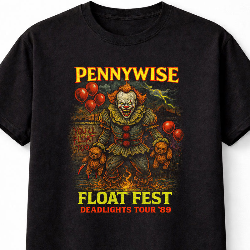 Pennywise Float Fest Deadlights Tour 89 Horror Clown Movie Adults Unisex T-Shirt