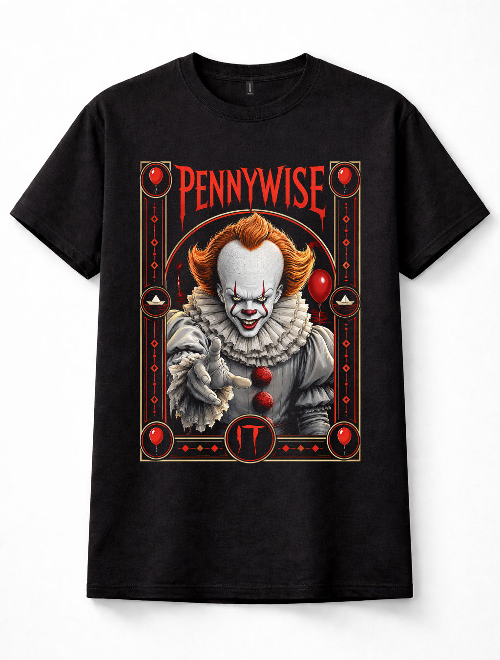 IT Pennywise Dancing Clown Red Balloon Stephen King Horror Unisex T-Shirt
