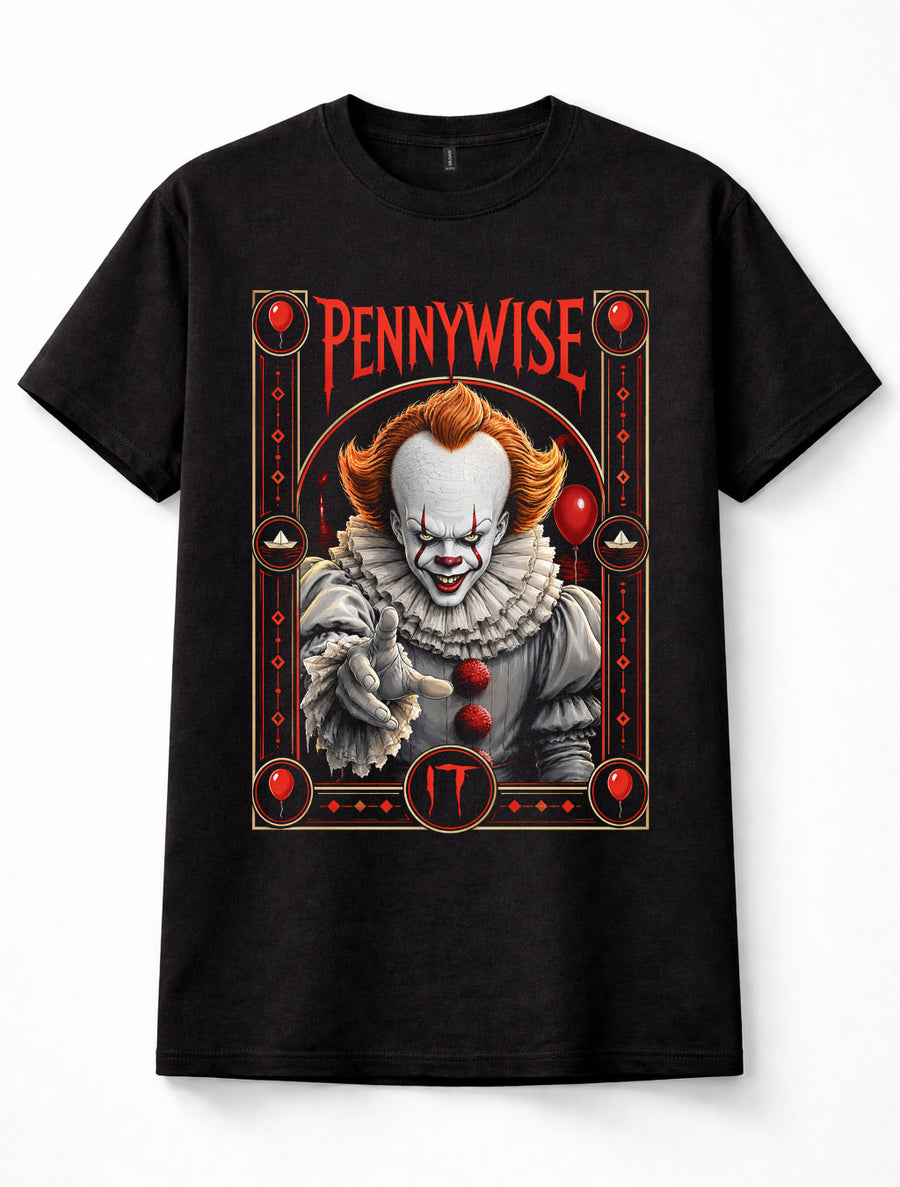 IT Pennywise Dancing Clown Red Balloon Stephen King Horror Unisex T-Shirt