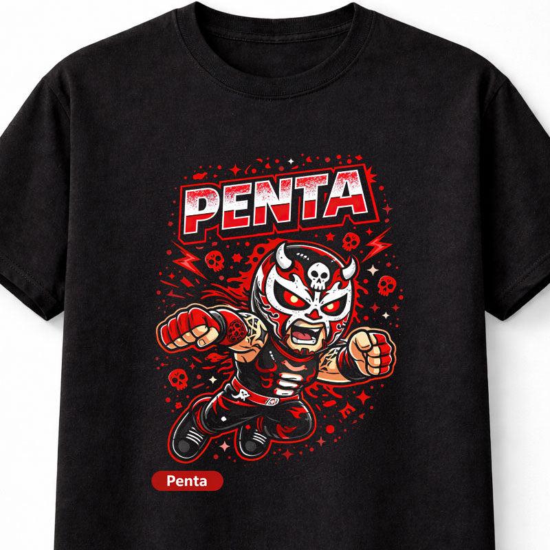 Penta Cartoon Wrestler T-Shirt Lucha Cero Miedo Unisex Adults & Kids