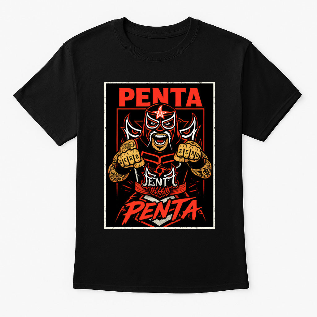PENTA T-Shirt Lucha Zero Fear Wrestling WWE Unisex Black Graphic Tee