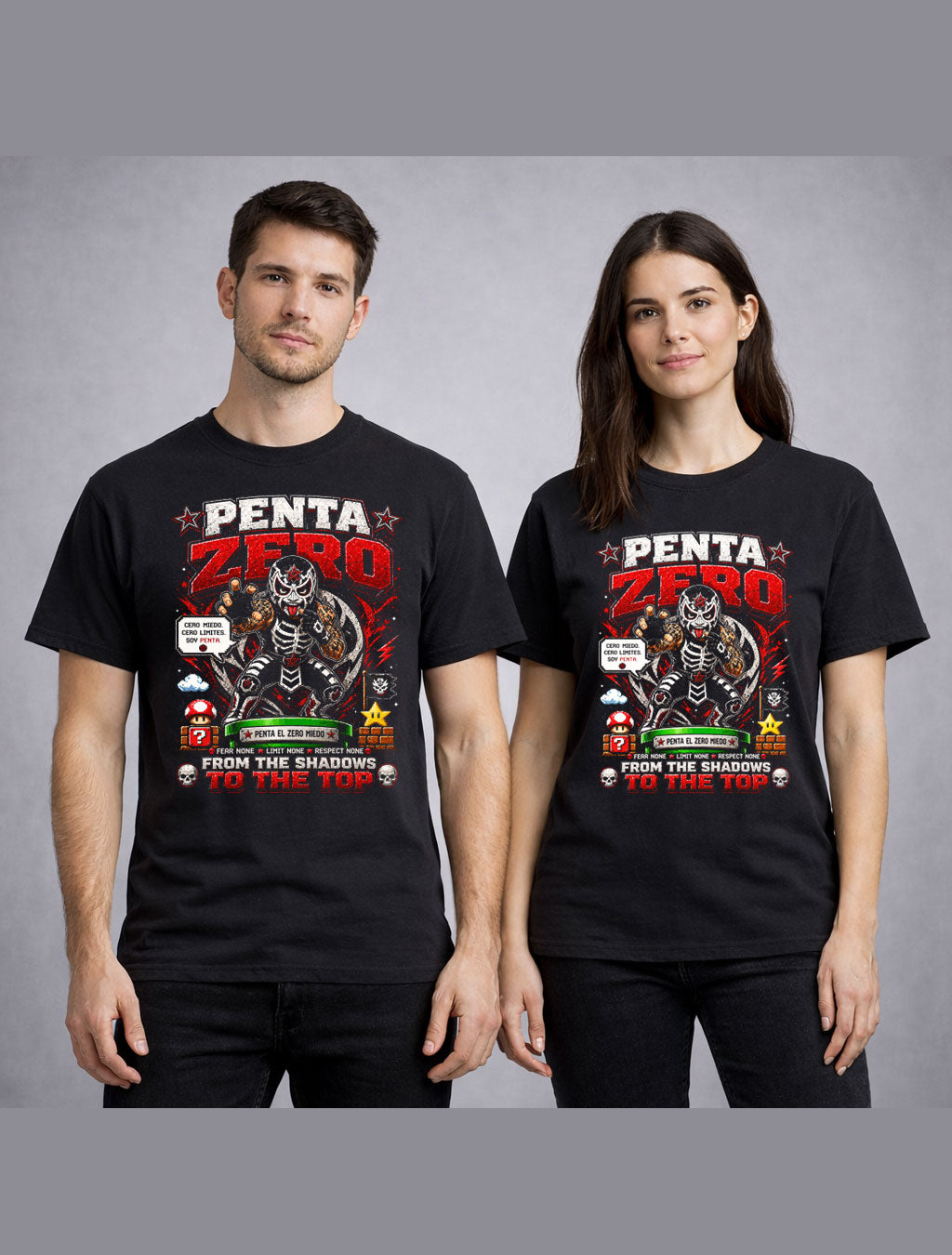 Penta Cero Miedo Wrestling T-Shirt – Lucha Libre Mask Pixel Fan Tee Adults & Kids Unisex T-Shirt