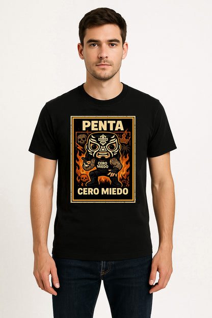 Penta “Cero Miedo” Pop Comic Wrestling T-Shirt — Lucha Inferno Edition