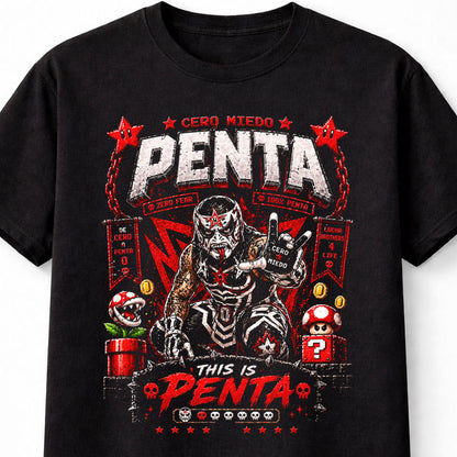 Penta Zero Miedo Wrestling T-Shirt – Skull Mask Pixel Fan Tee Adults & Kids Unisex T-Shirt