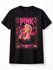 Pink Alecia Moore Rock Pop Singer Music Concert Graphic Black Unisex T-Shirt